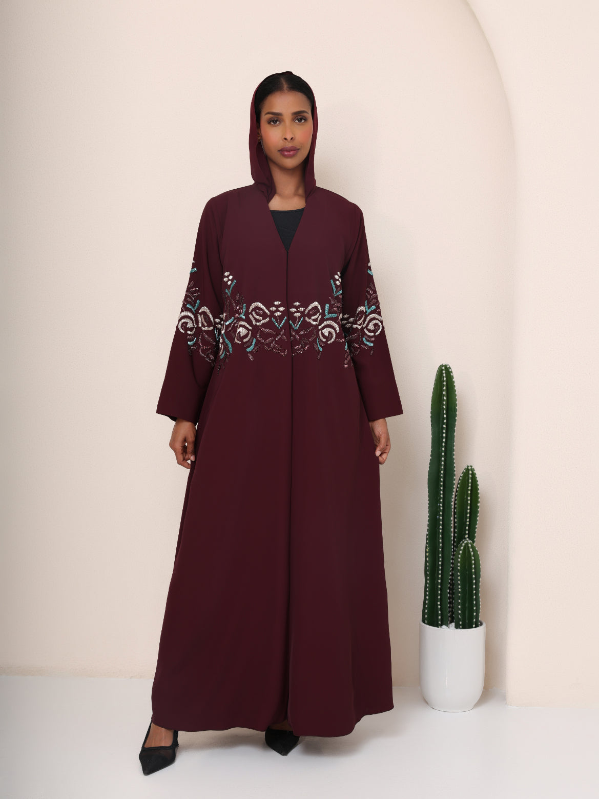 The Garnet Vine Hooded Abaya