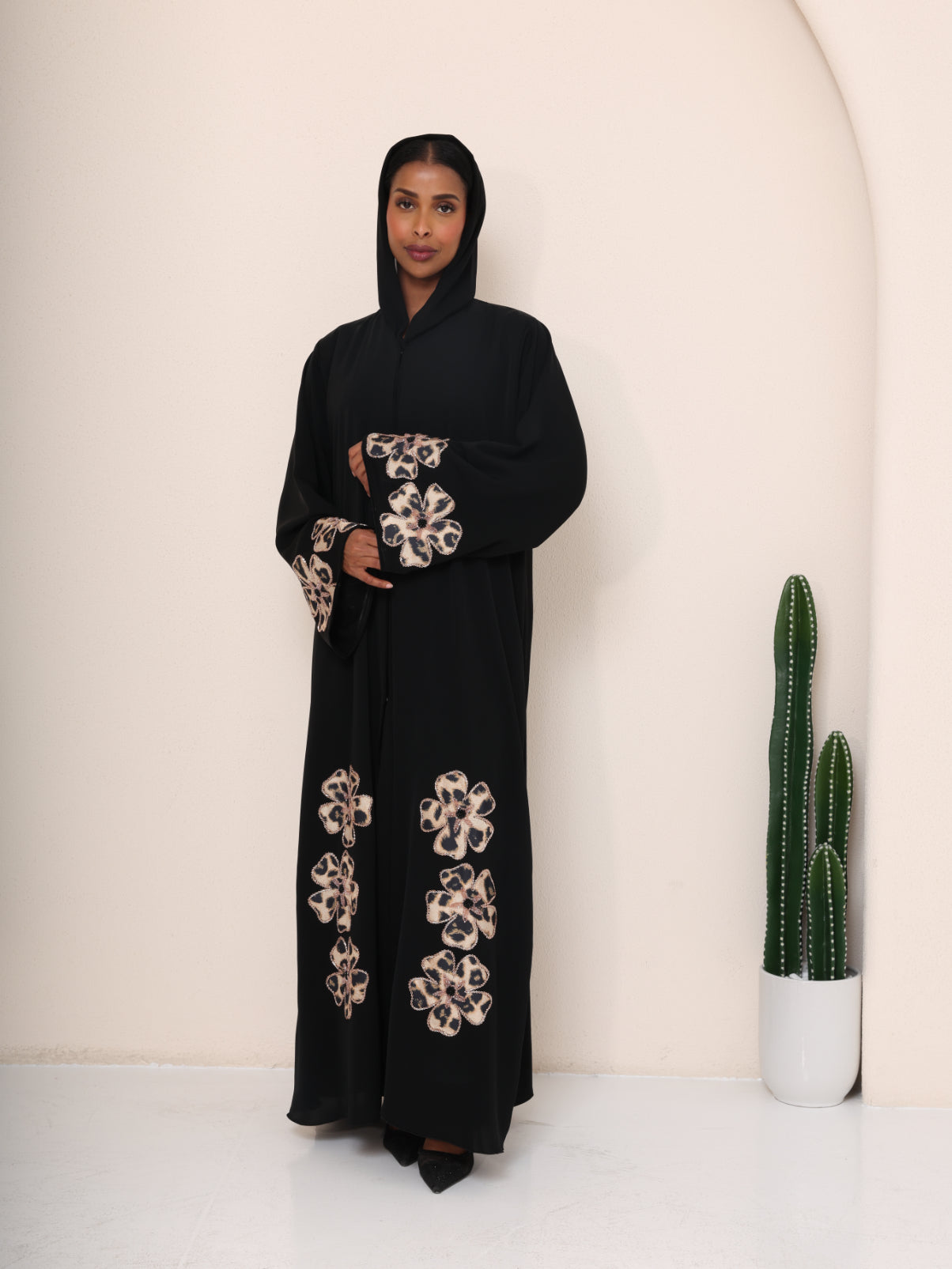 The Clover Leopard-Bloom Abaya