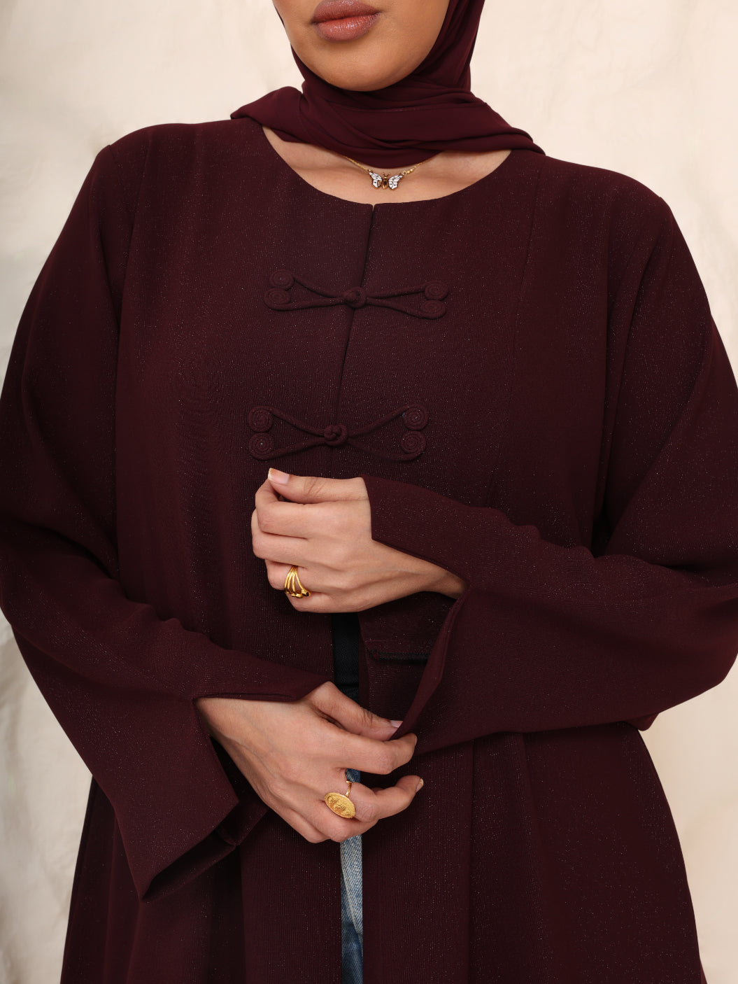 The Merlot Muse Shimmer Abaya