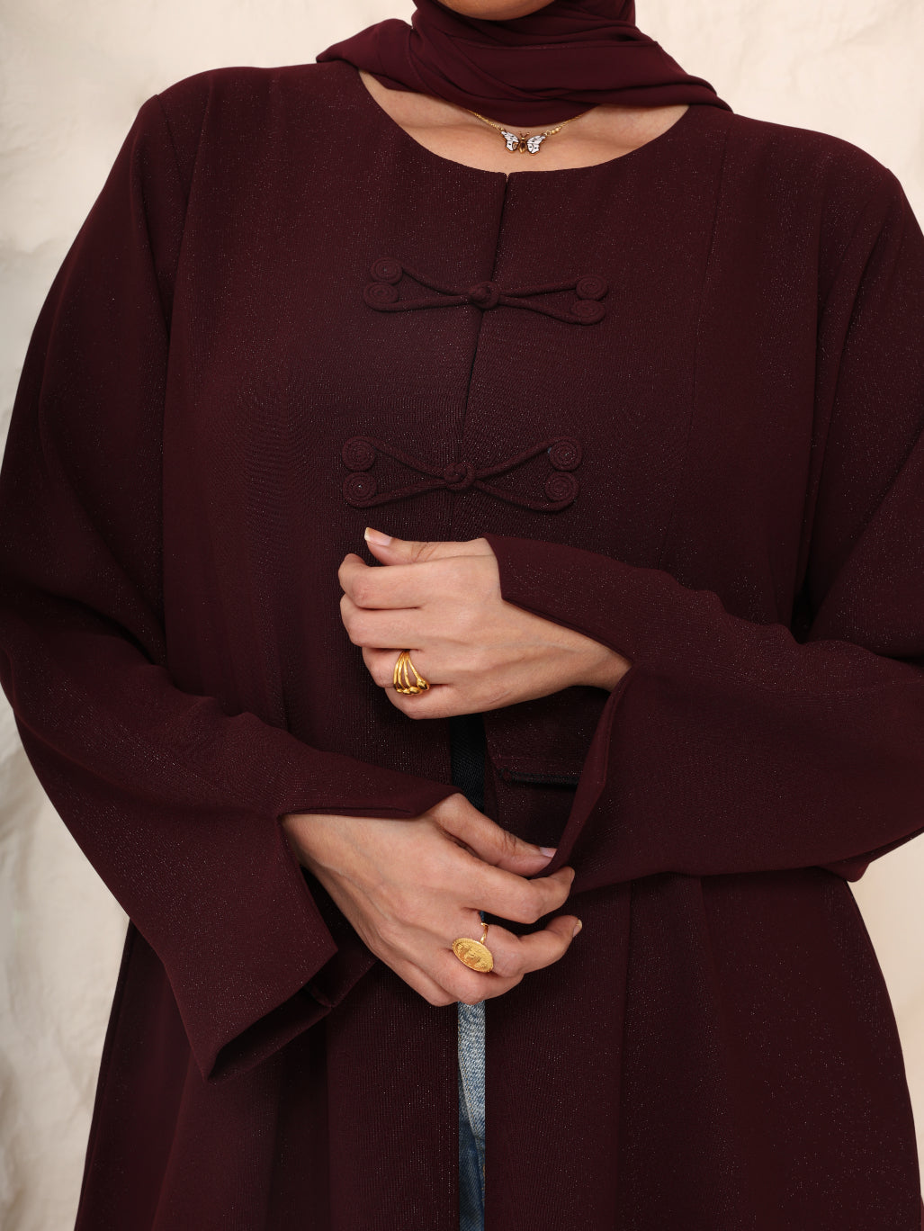 The Merlot Muse Shimmer Abaya