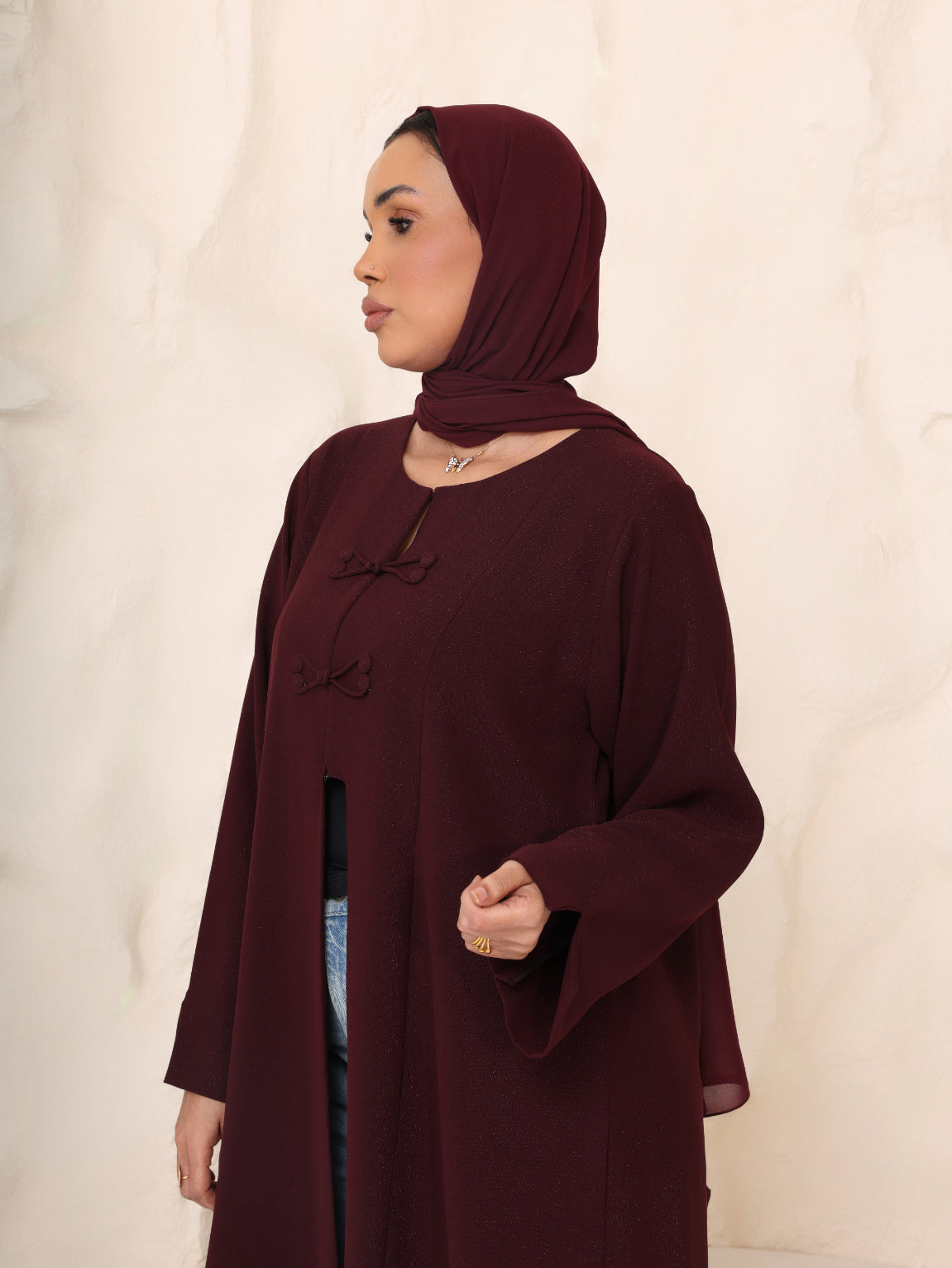 The Merlot Muse Shimmer Abaya