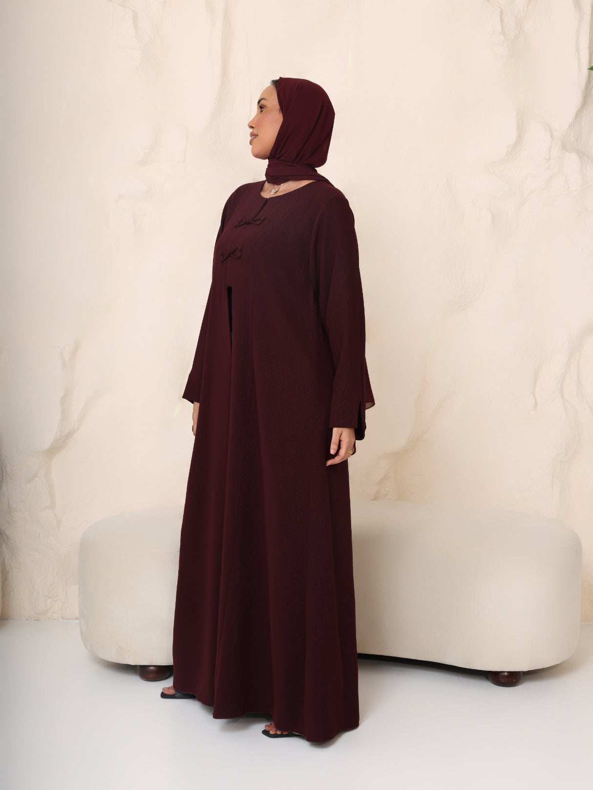 The Merlot Muse Shimmer Abaya