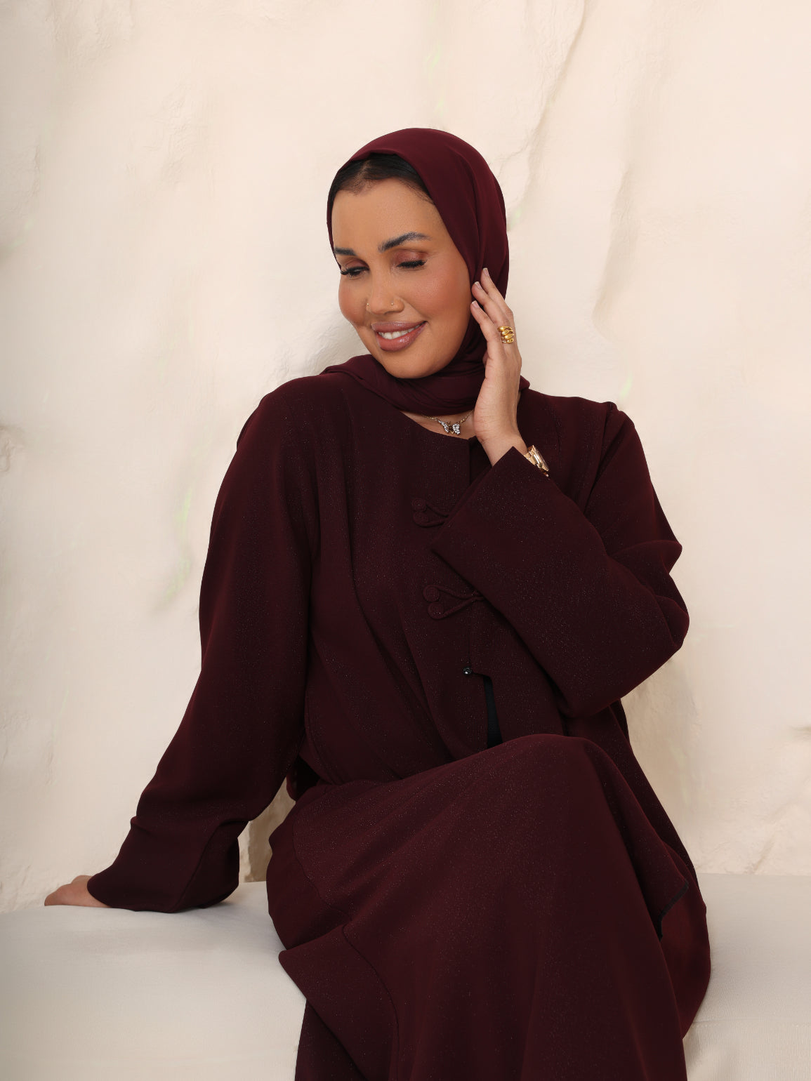 The Merlot Muse Shimmer Abaya