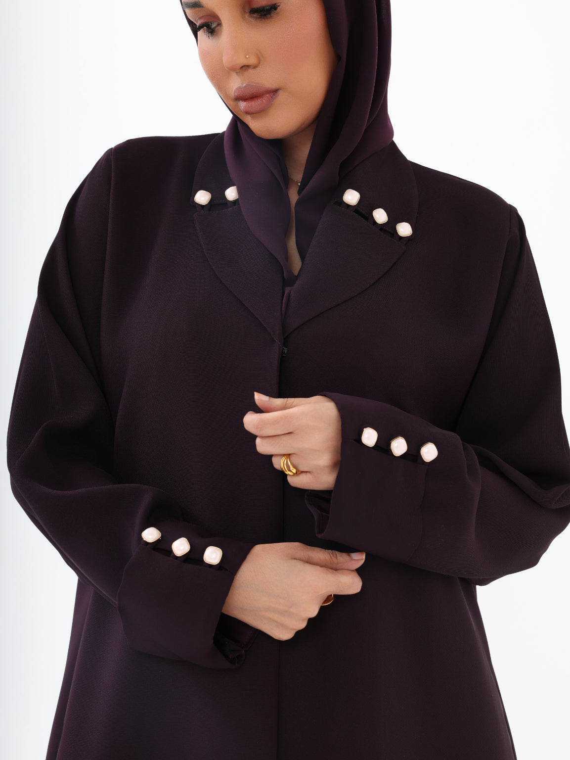 The Royal Plum Blazer Abaya