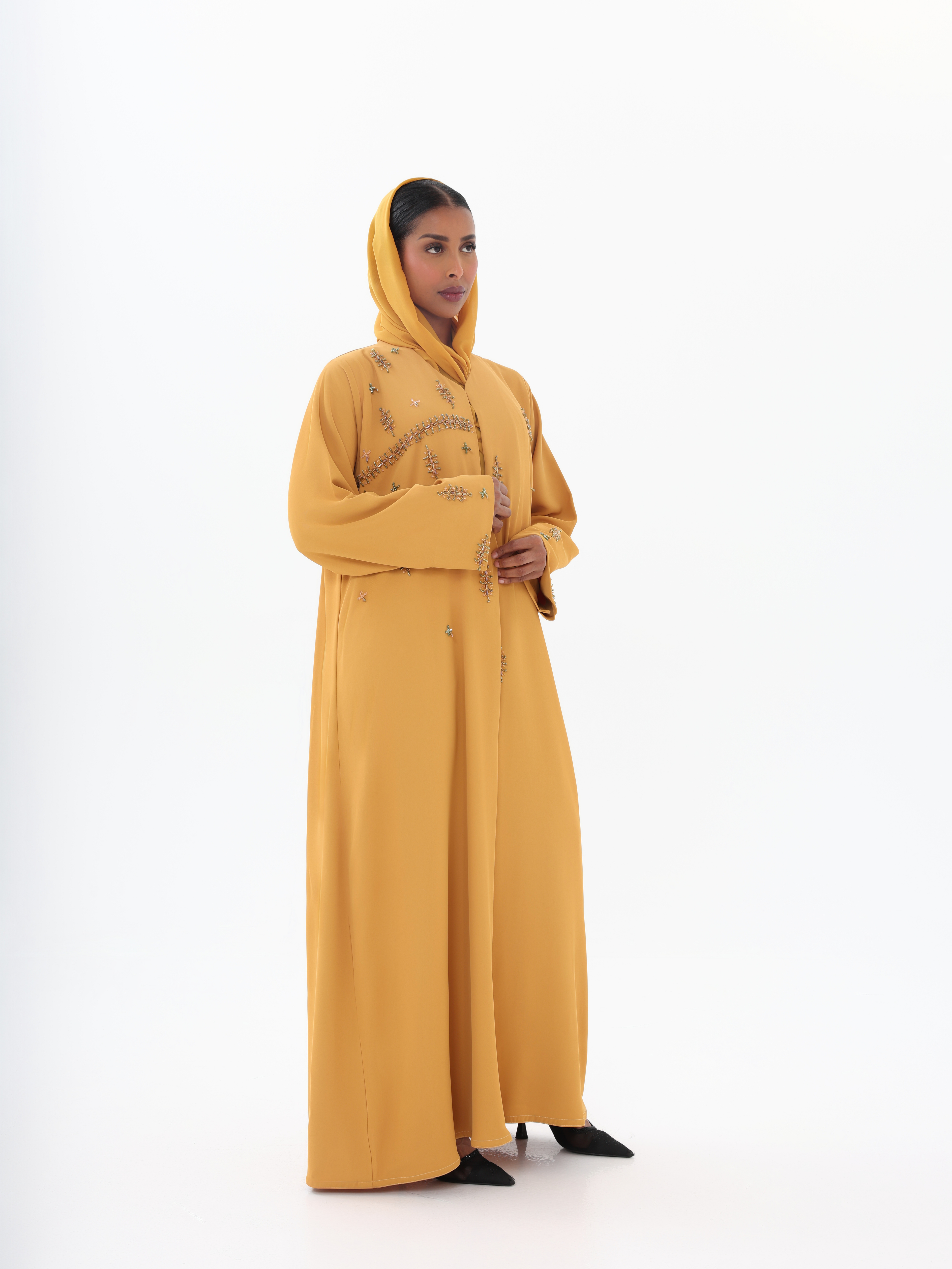 Sun-Kissed Petal Abaya