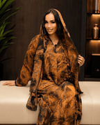 Amber Marble Print Abaya with Matching Hijab - Ramsam Boutique