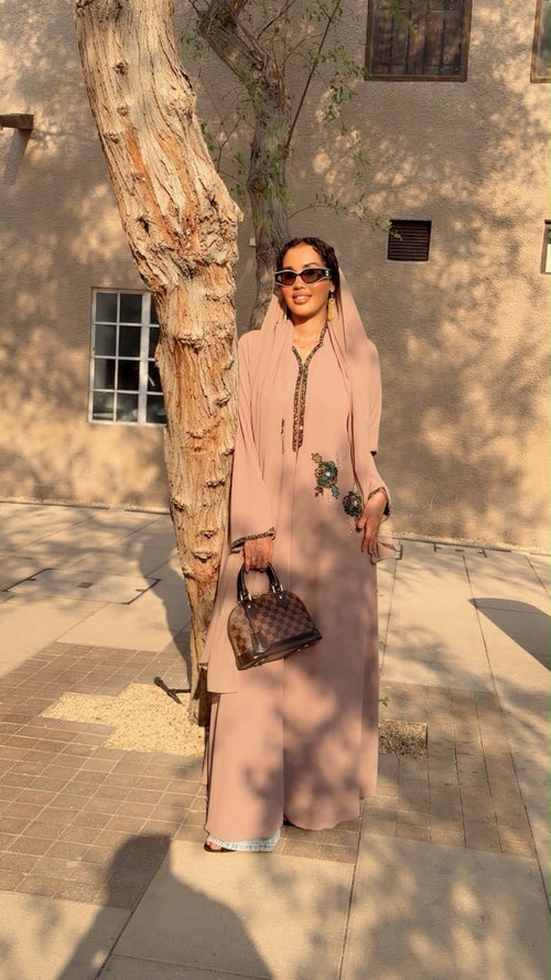 Blush Rose Luxury Embellished Abaya - Ramsam Boutique