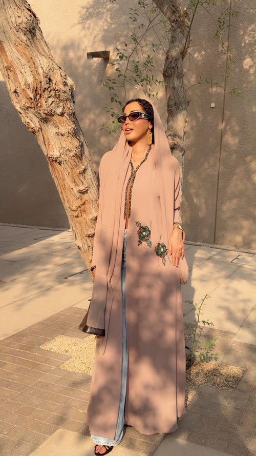 Blush Rose Luxury Embellished Abaya - Ramsam Boutique