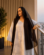 Elegant Beige Two-Piece Abaya Set - Ramsam Boutique
