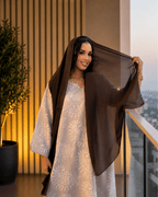 Elegant Beige Two-Piece Abaya Set - Ramsam Boutique