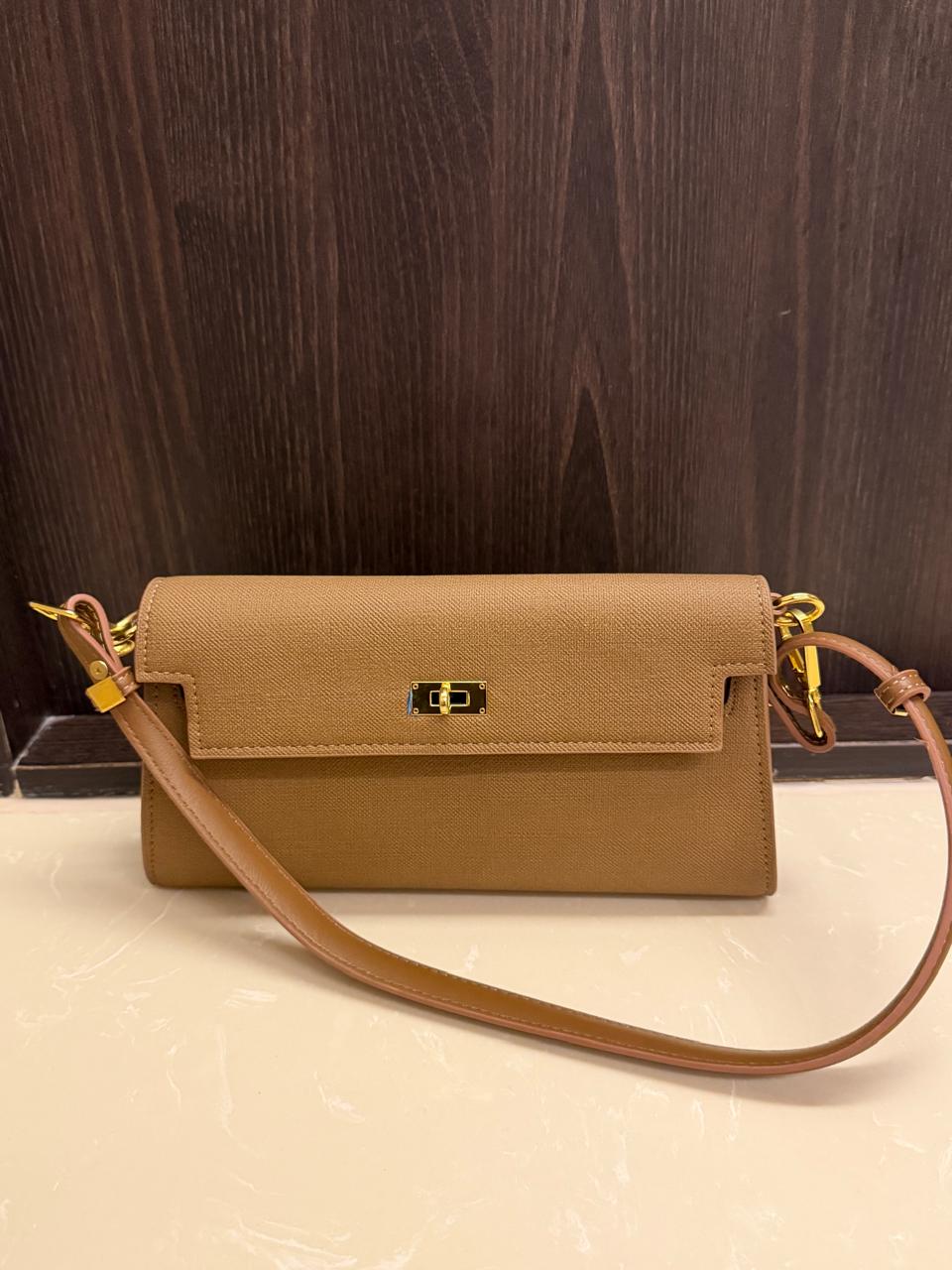 Elegant Caramel Brown Luxury Shoulder Bag - Ramsam Boutique