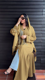 Golden Olive & Silver Floral Abaya - Ramsam Boutique
