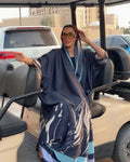 Midnight Wave Printed Abaya - Ramsam Boutique