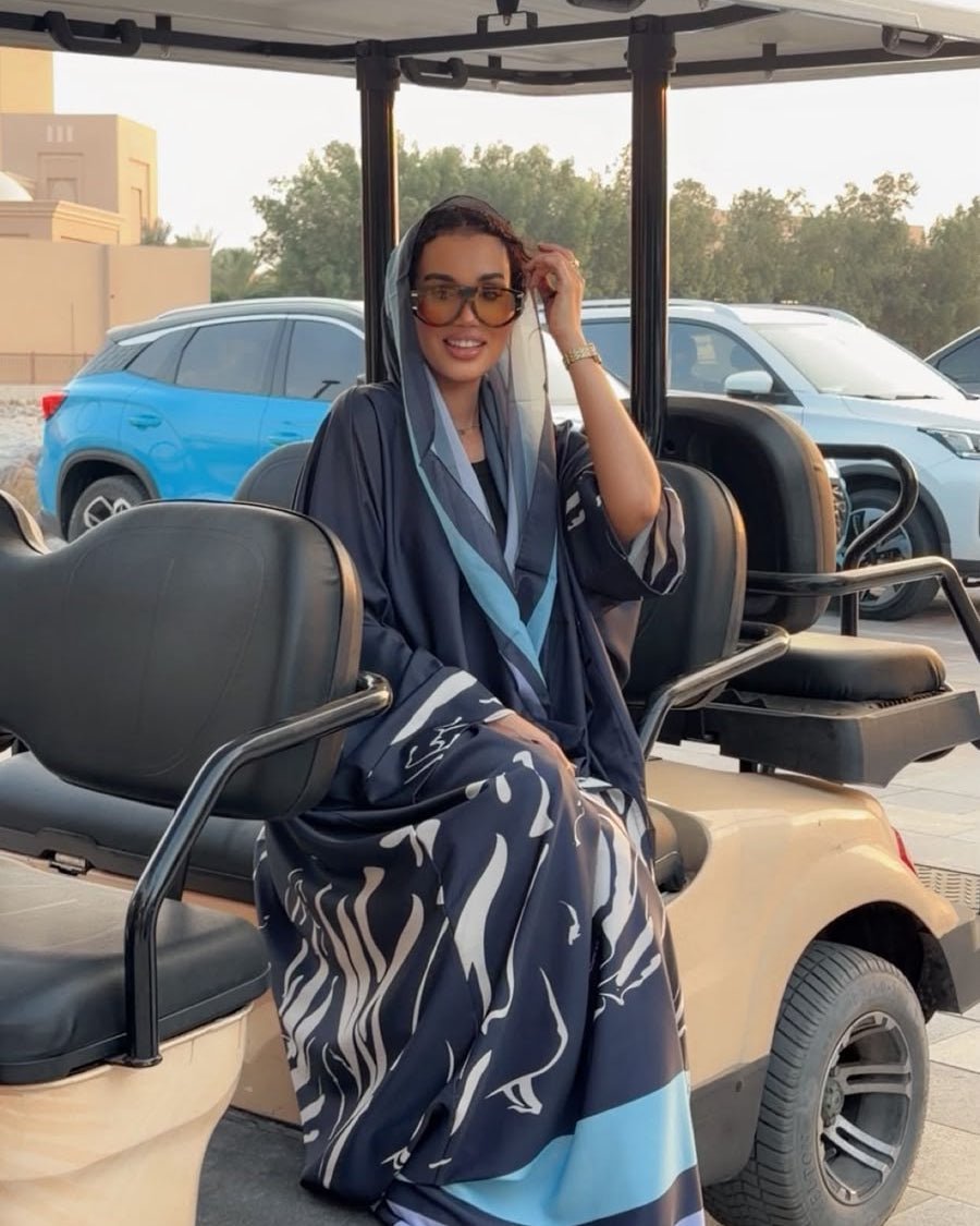 Midnight Wave Printed Abaya - Ramsam Boutique