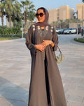 Moonstone Blossom Embellished Abaya - Ramsam Boutique