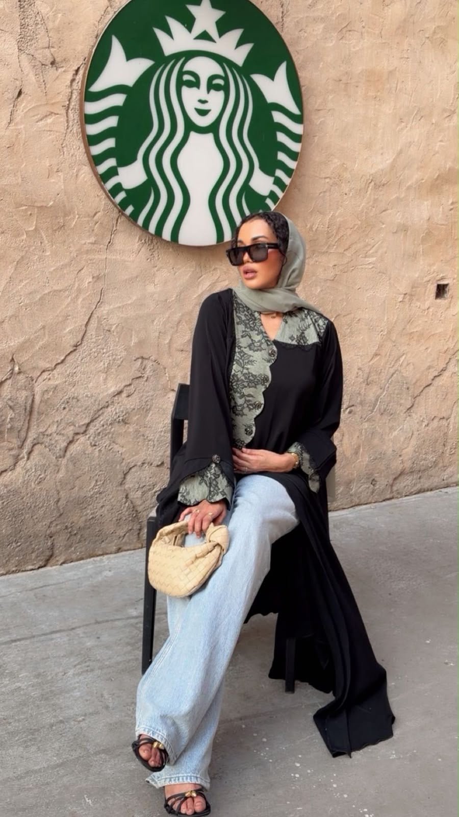 Olive Grace Luxury Lace Abaya - Ramsam Boutique