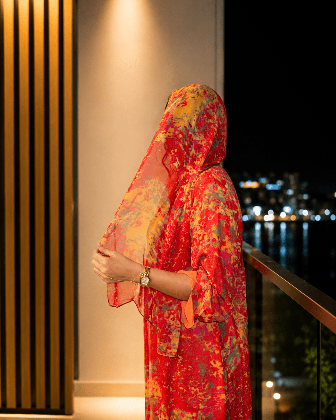 Radiant Sunset Floral Abaya with Matching Hijab - Ramsam Boutique