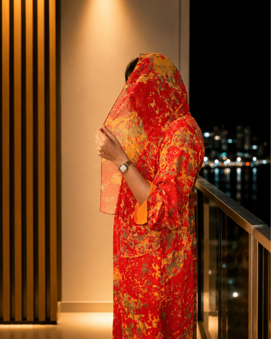 Radiant Sunset Floral Abaya with Matching Hijab - Ramsam Boutique
