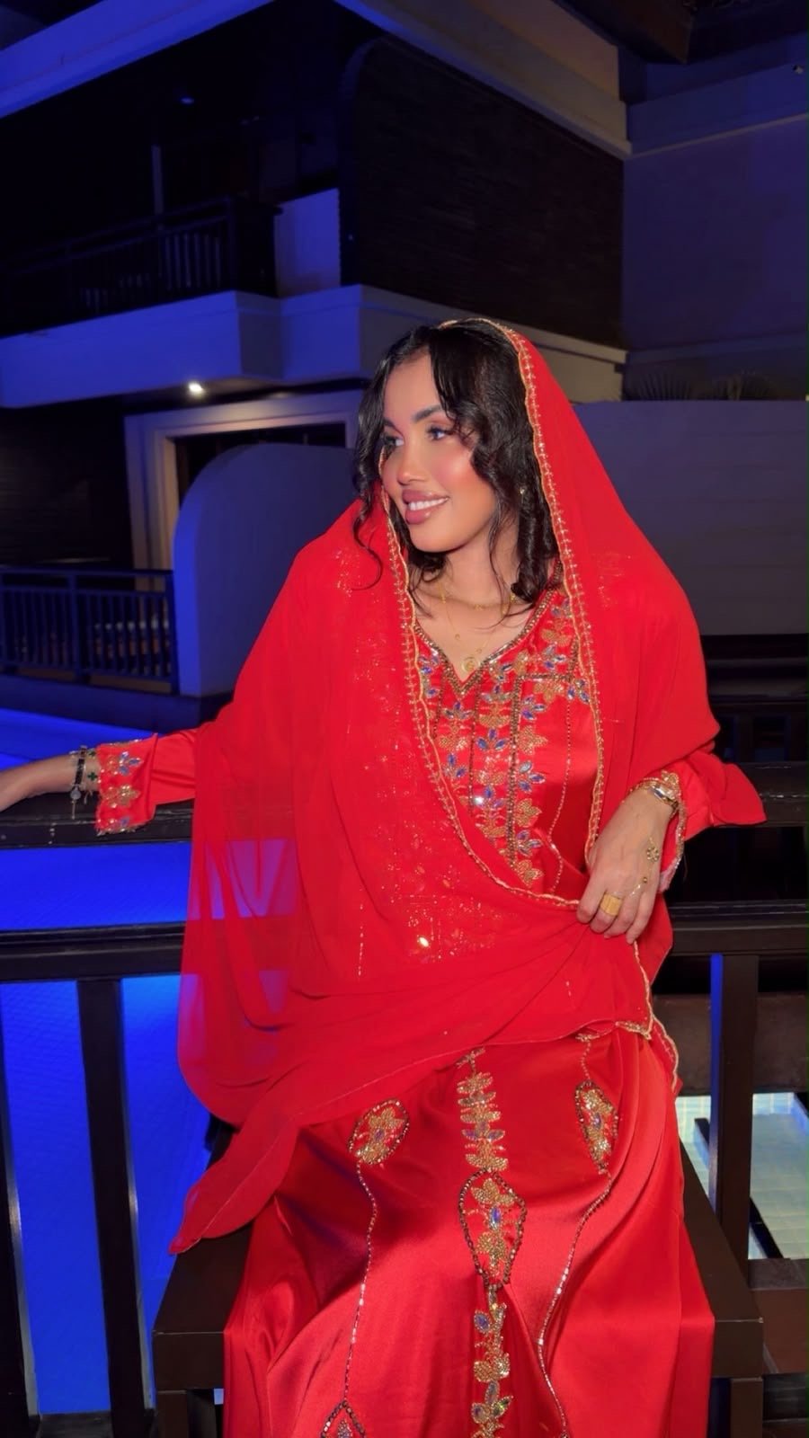 Royal Ruby Red & Gold Luxury Muqawar - Ramsam Boutique