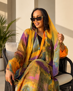 Sunrise Spectrum Open Abaya Set with Matching Hijab - Ramsam Boutique