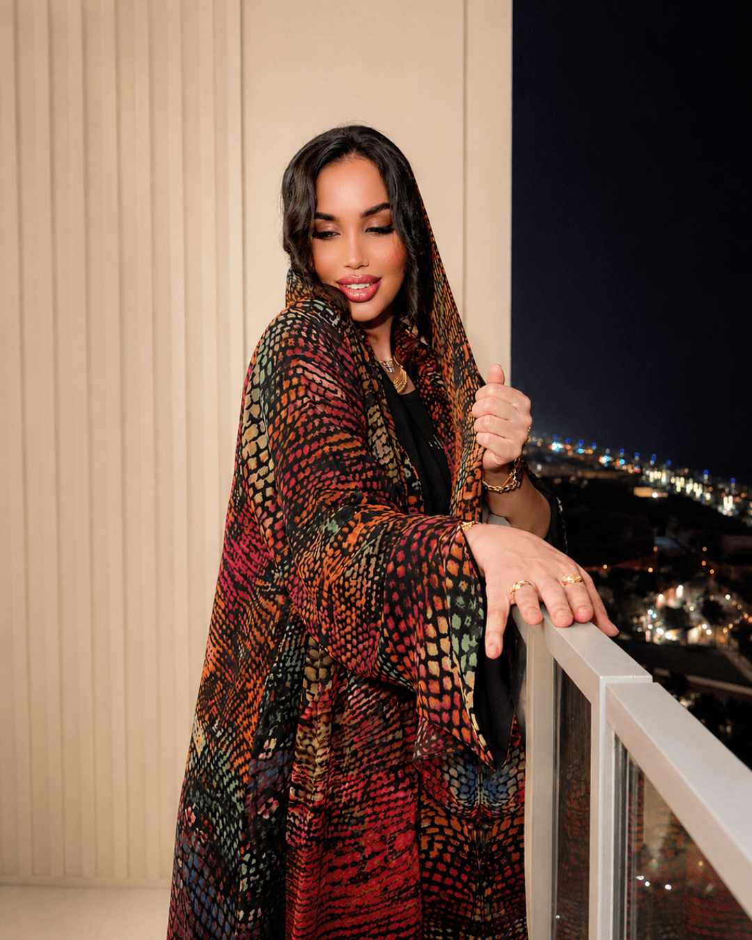 Sunset Mosaic Print Abaya with Matching Hijab - Ramsam Boutique