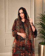 Sunset Mosaic Print Abaya with Matching Hijab - Ramsam Boutique