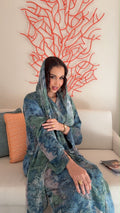 Teal Watercolor Chiffon - Ramsam Boutique