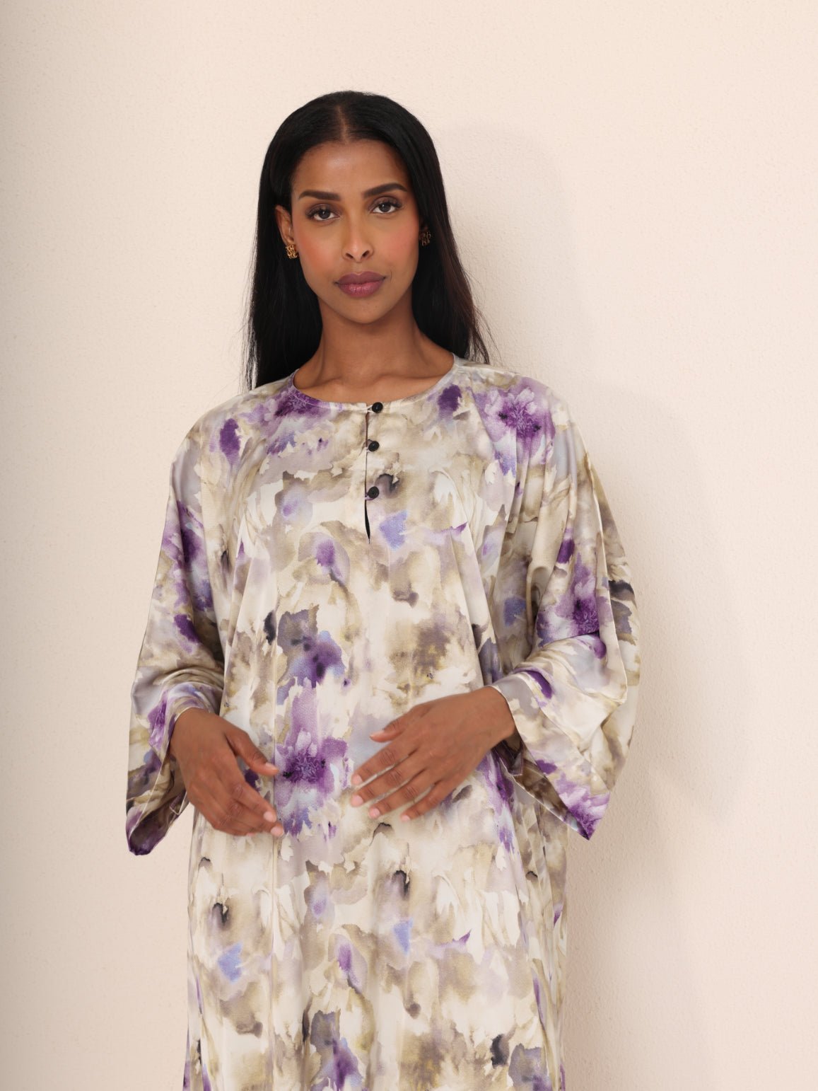 The Amethyst Watercolour Silk - Mix Dress - Ramsam Boutique