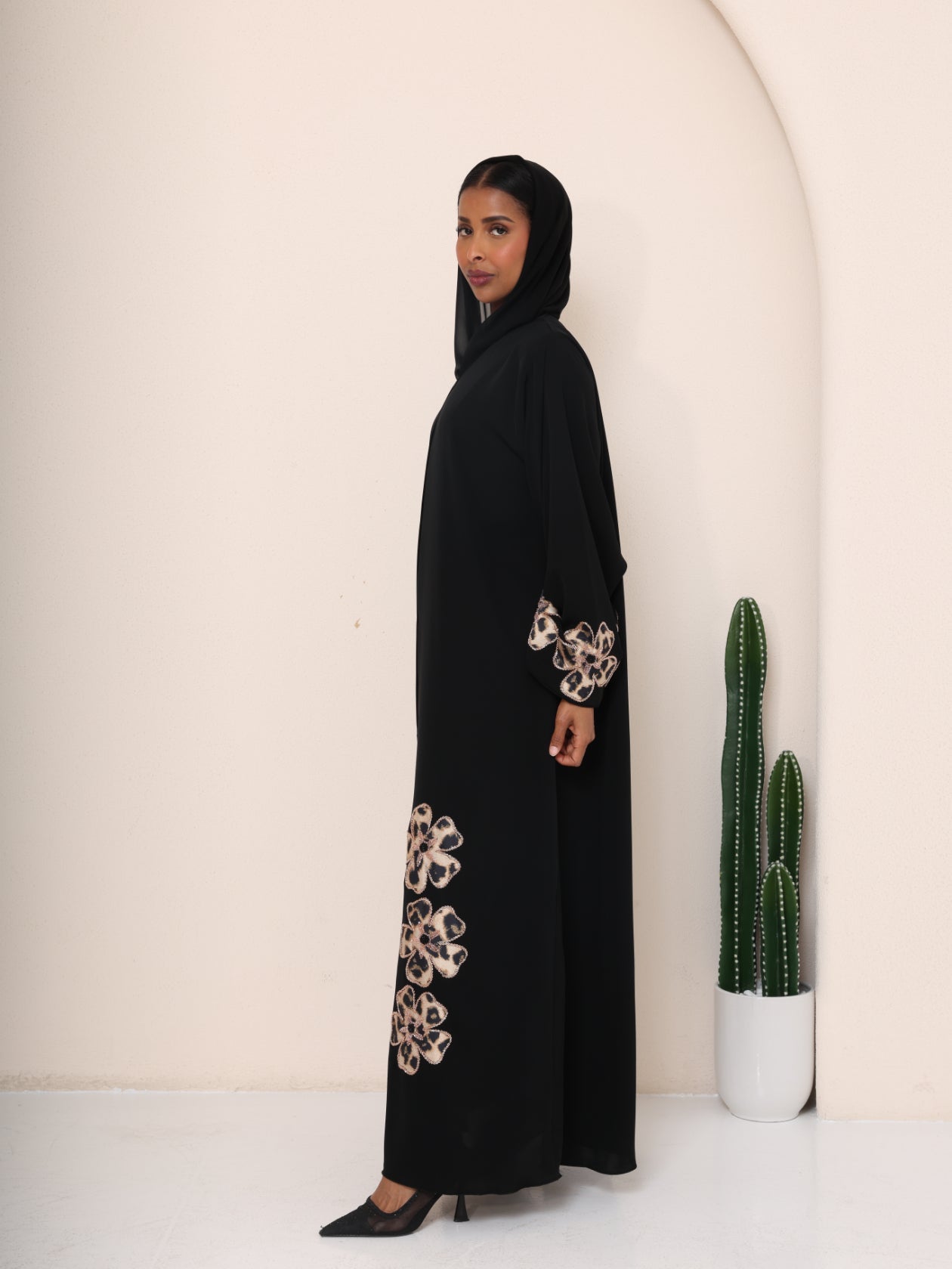 The Clover Leopard - Bloom Abaya - Ramsam Boutique