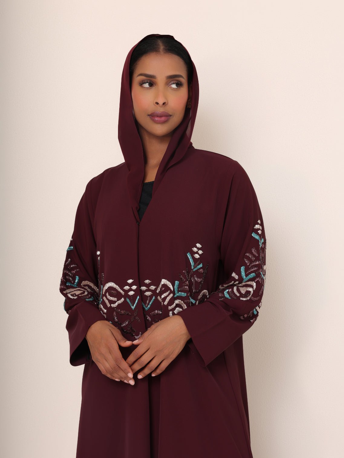 The Garnet Vine Hooded Abaya - Ramsam Boutique