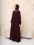 The Merlot Muse Shimmer Abaya - Ramsam Boutique