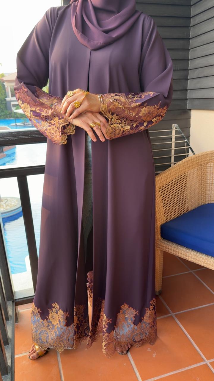 The Midnight Lattice Abaya - Ramsam Boutique