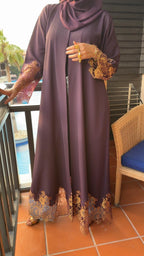 The Midnight Lattice Abaya - Ramsam Boutique