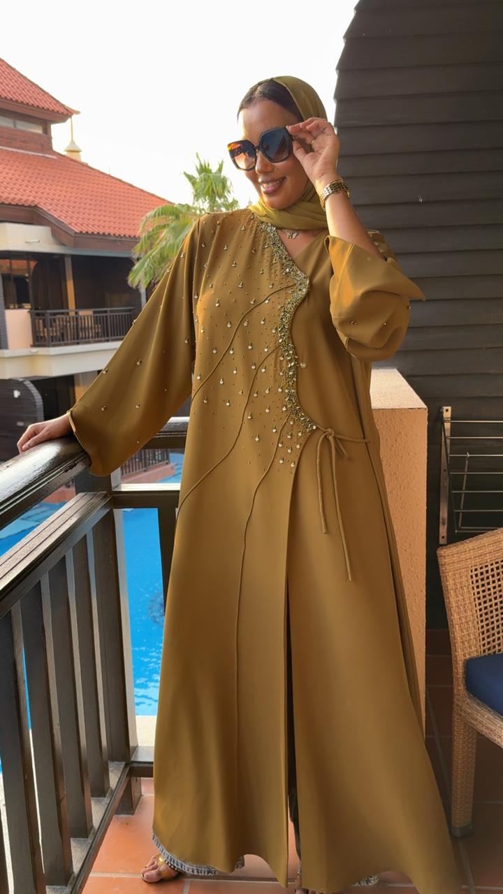 The Moss Oasis Wrap Abaya - Ramsam Boutique