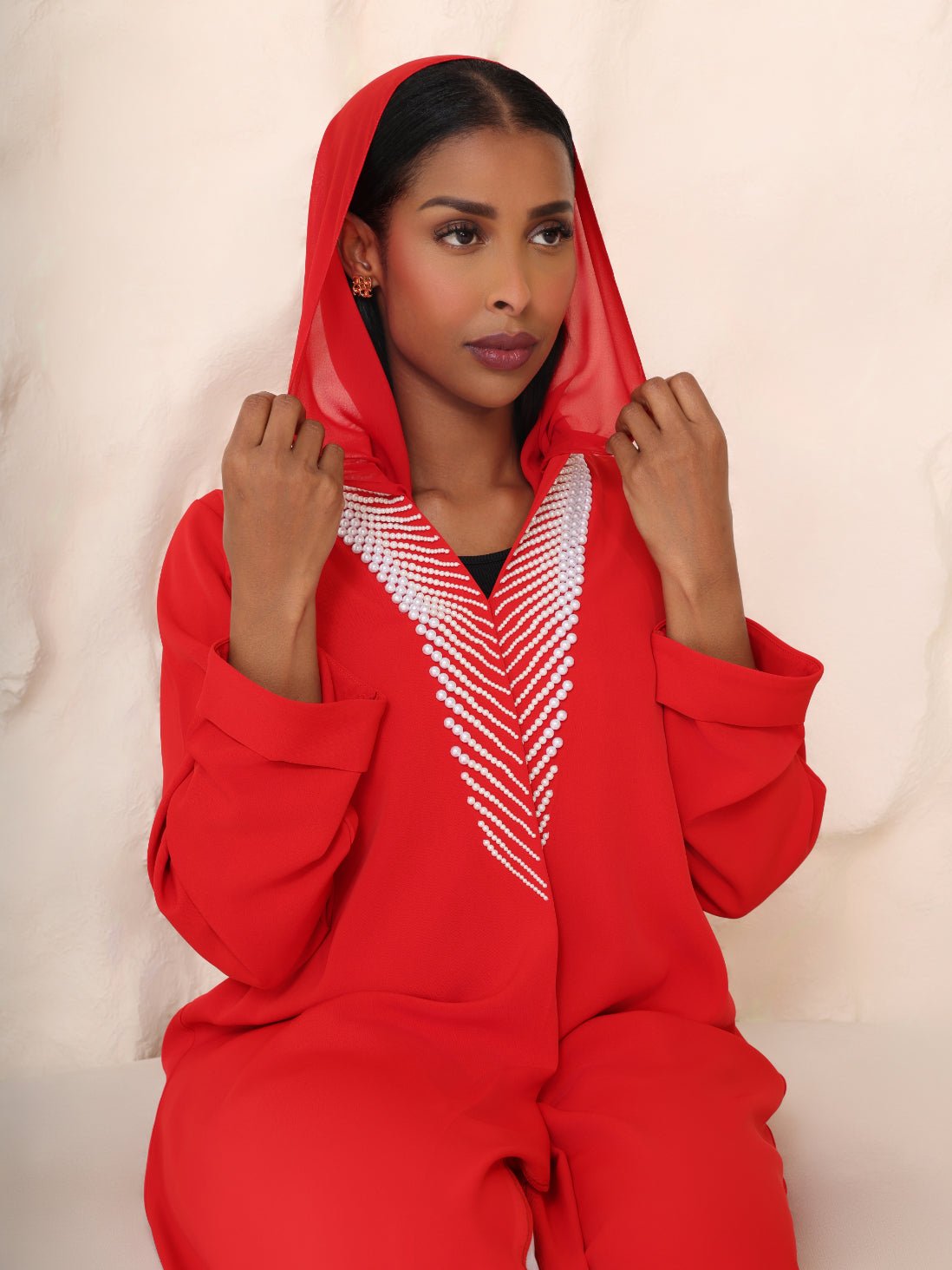 The Scarlet Pearl Hooded Abaya - Ramsam Boutique