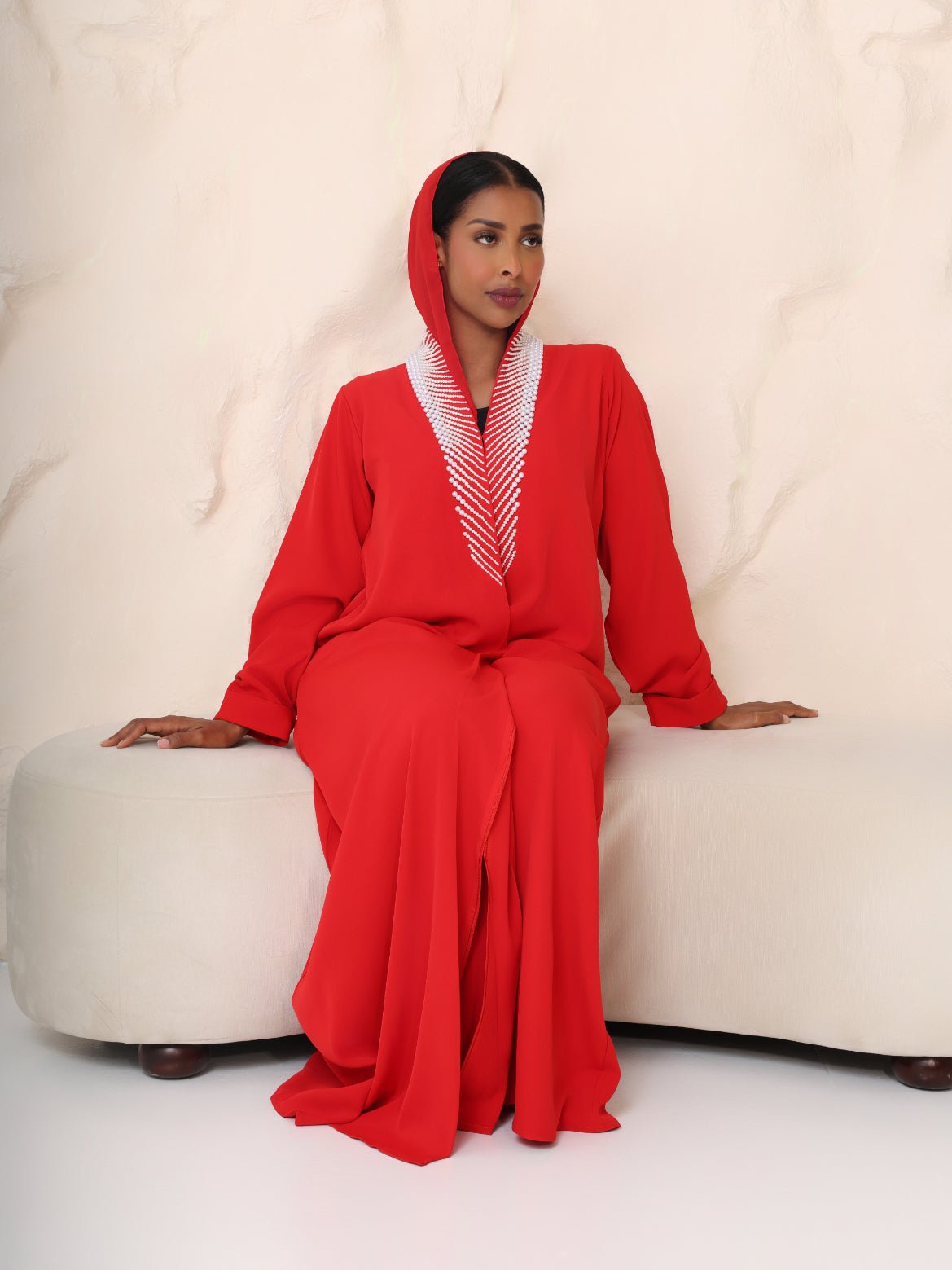 The Scarlet Pearl Hooded Abaya - Ramsam Boutique