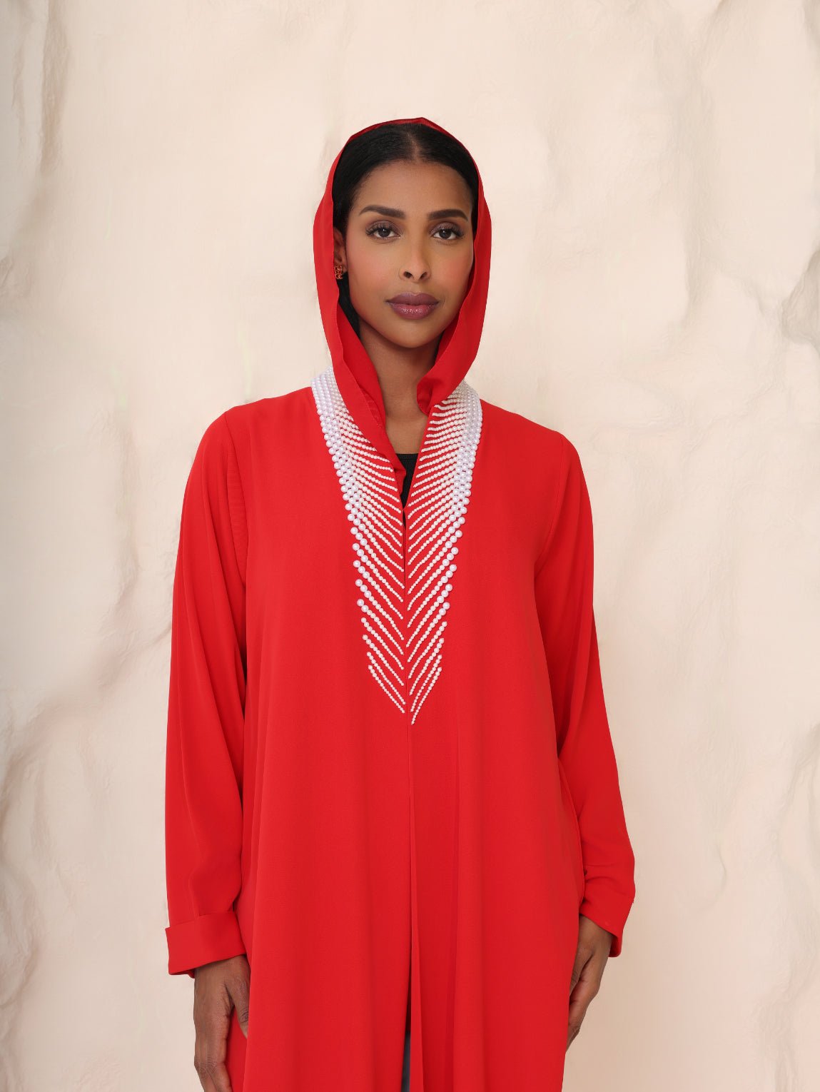 The Scarlet Pearl Hooded Abaya - Ramsam Boutique