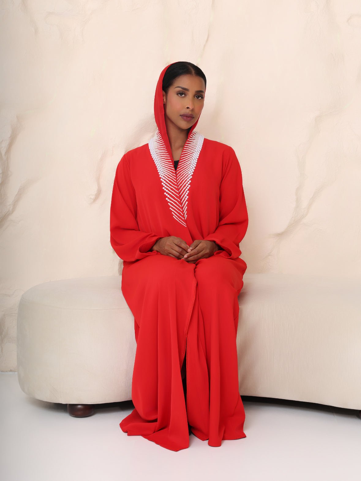 The Scarlet Pearl Hooded Abaya - Ramsam Boutique